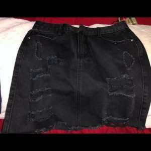 Black jeans skirt